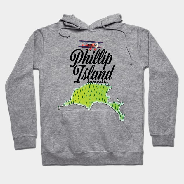 Phillip Island Australia map Hoodie by nickemporium1